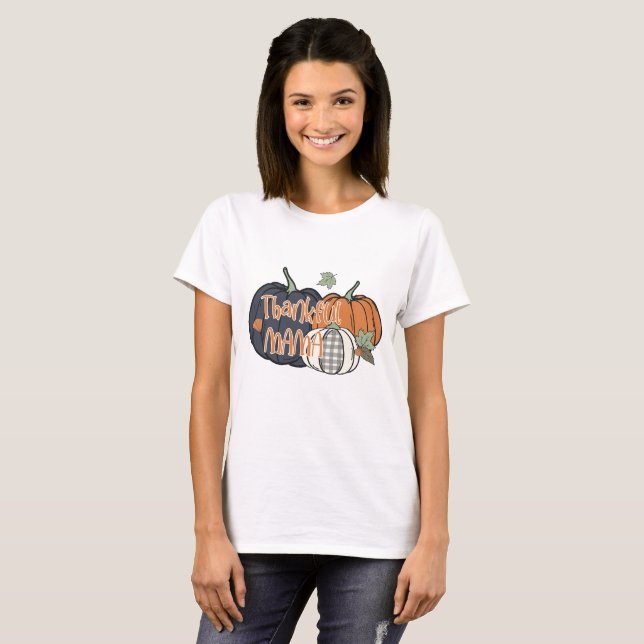 Camiseta Mamãe Grata - Dia de Ação de Graças  (Frente Completa)