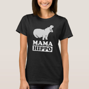 Camiseta Mamãe Hippo Animal T-Shirt Mãe Presente