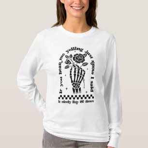Camiseta Mamãe humorou Se ele gritar então saiba que eu dis
