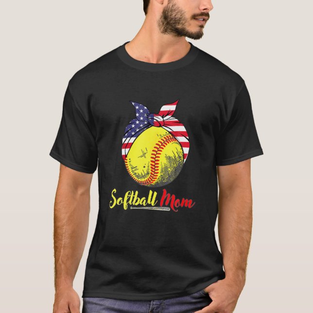 Camiseta Mamãe Leopard Engraçada Baseball Mãe D (Frente)