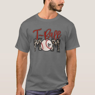 Camiseta Mamãe Leopardo Teeball Mãe Bola Engraçada Mãe Mãe 