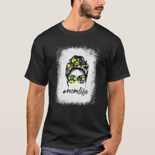 Camiseta Mamãe Life S Para Mulheres Amarelo Limão Óculos