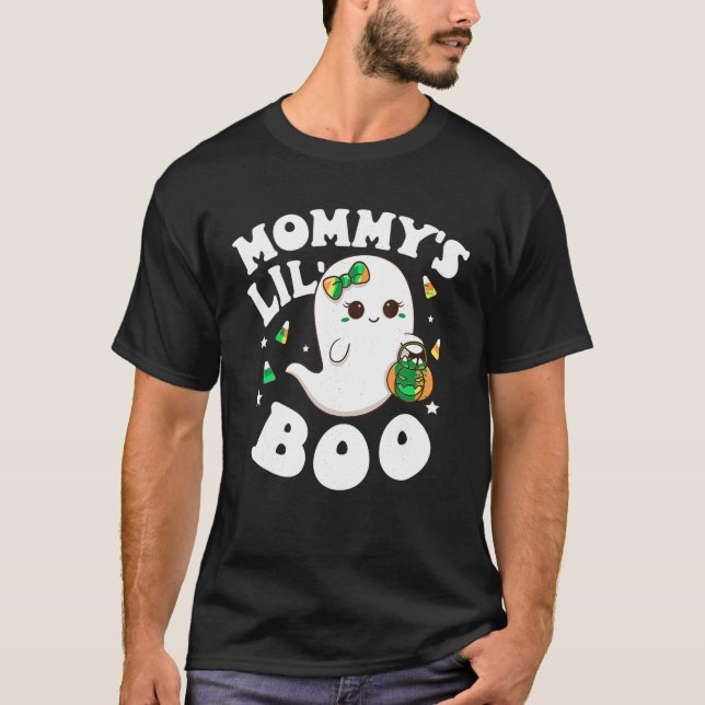 Camiseta Mamãe Lil Boo Meninas Bebê Toddler Halloween (Frente)