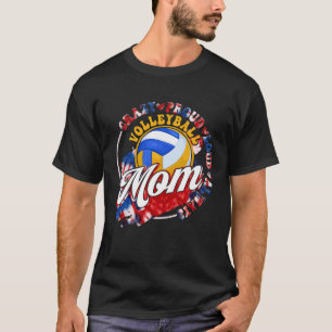 Camiseta Mamãe Louca De Voleibol Sempre Orgulhosa Tie Dye S