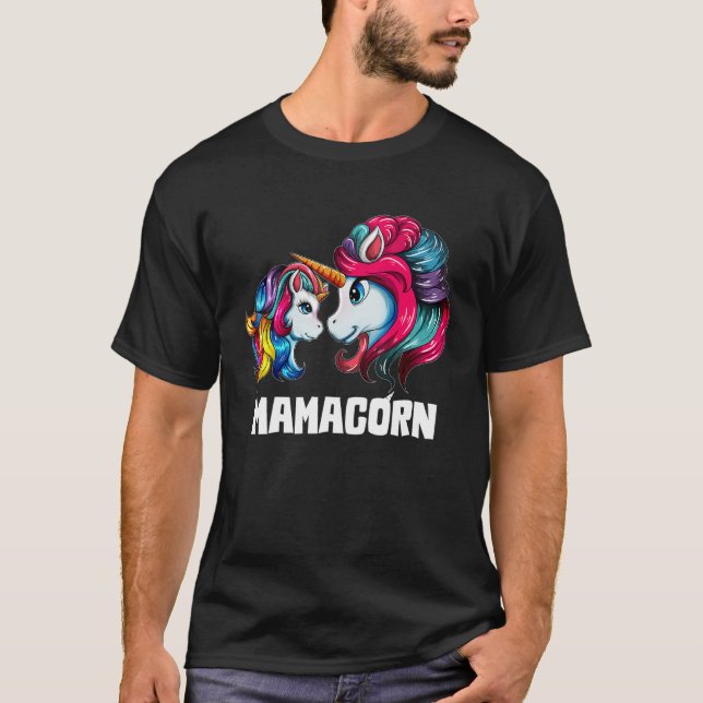 Camiseta Mamãe Mãe Unicórn Unicorn Dançando Crianças Menina (Frente)