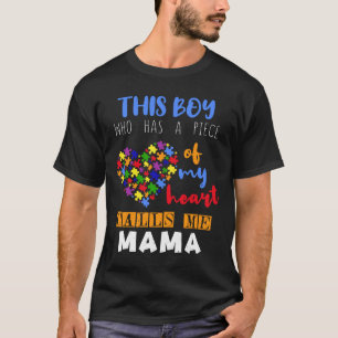 Camiseta Mamãe Mama Piece Boy Quebra-cabeça Autismo Sensibi