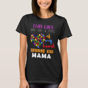 Camiseta Mamãe Mama Piece Girl Quebra-cabeça Autismo Sensib