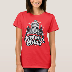 Camiseta Mamãe Mamãe Claus Papai Noel Funny Natal Christmas