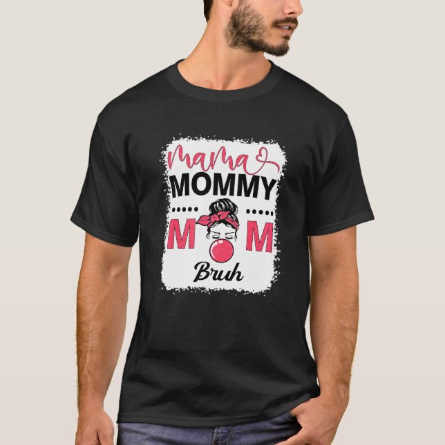 Camiseta Mamãe Mamãe Mãe Bruh Mãe Vida Leopardo Mensagem (Frente)