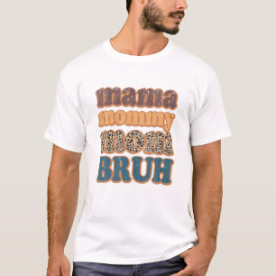 Camiseta Mamãe Mamãe Mãe Bruh Vintage Leopard Meninas Crian