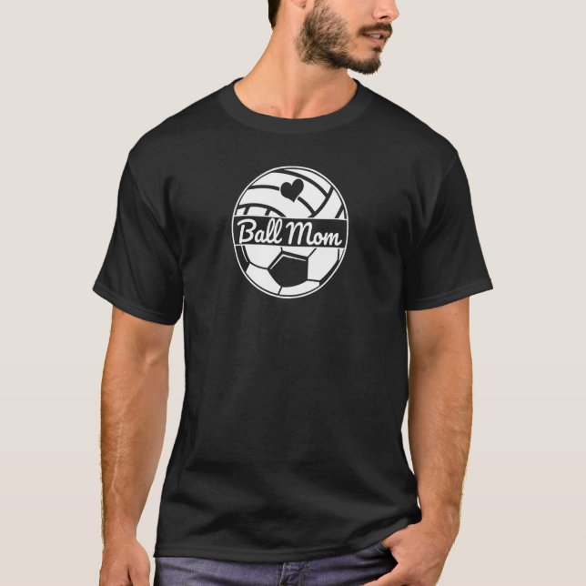 Camiseta Mamãe Meia Voleibol Mãe Meia Soccer Mãe Coração (Frente)