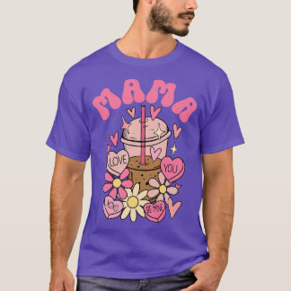Camiseta Mamãe Mini Groovy Dia de os namorados Mãe Filha Fi