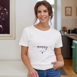 Camiseta Mamãe Moderna Mãe Crianças Personalizadas Dia de a