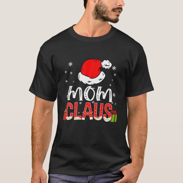 Camiseta Mamãe Natal Claus Decoração de Natal Leve Pa (Frente)