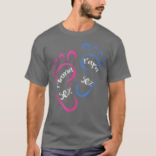 Camiseta Mamãe Papá 50 Bebês Pés Grávidas Criança Grávida B