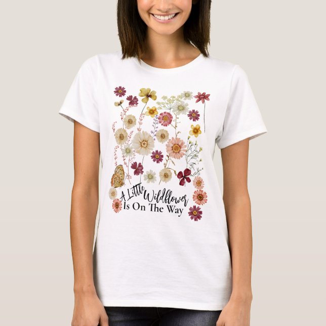 Camiseta Mamãe Para Ser Russo Boho Wildflower (Frente)
