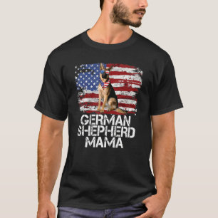 Camiseta Mamãe Pastora Alemã engraçada com bandeira america