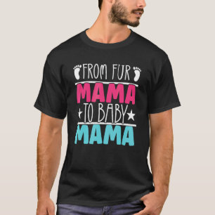 Camiseta Mamãe Peluda Anúncio de Gravidez Gato Nova Mãe Par