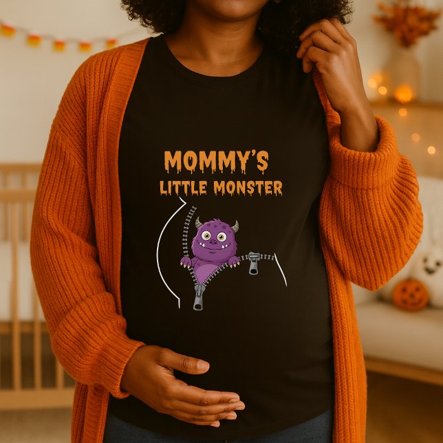 Camiseta Mamãe Pequena Maternidade de Halloween Monstro (Criador carregado)