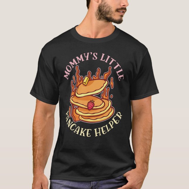 Camiseta Mamãe Pequeno Pancake Auxiliar No Café Da Manhã Pa (Frente)