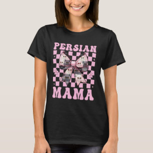 Camiseta Mamãe Persa Mãe Gato Persa Dia das Mães Rosa Coq