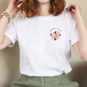 Camiseta Mamãe Personalizada Floral A Cor De Água Rosa