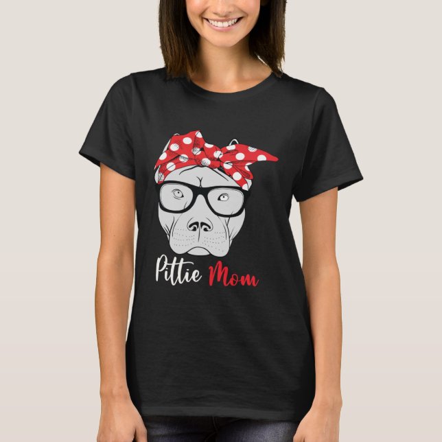 Camiseta Mamãe Pitbull Cachorro Dia das Mães Mulheres (Frente)