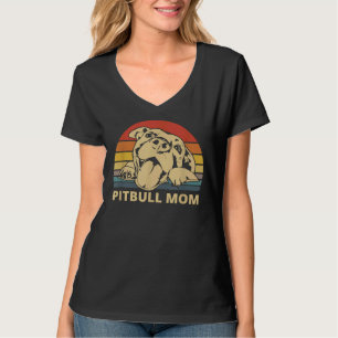 Camiseta Mamãe Pitbull Com Uma Bela Cara Engraçada Mamãe