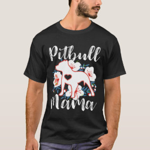 Camiseta Mamãe Pitbull Floral Flores Pit Bull Bonito Bonita