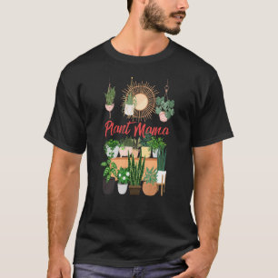 Camiseta Mamãe Planta Louca Mãe de Planta Interior Flor Flo