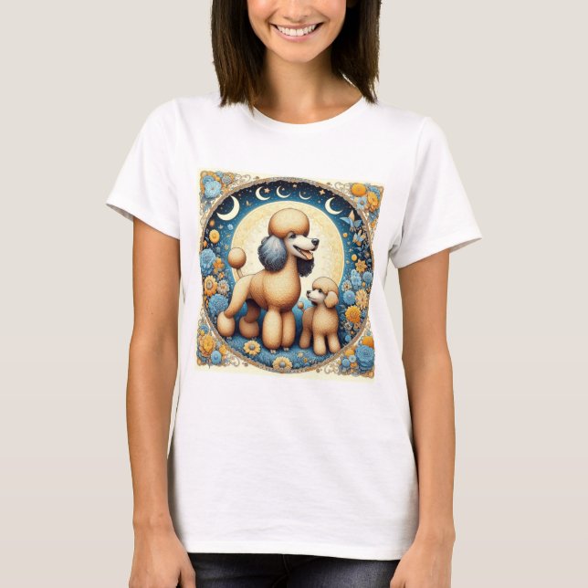 Camiseta Mamãe Poodle Com Puppy (Frente)