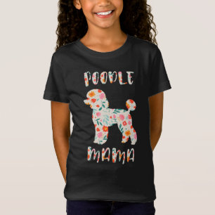 Camiseta Mamãe Poodle Floral Amante de Cachorro