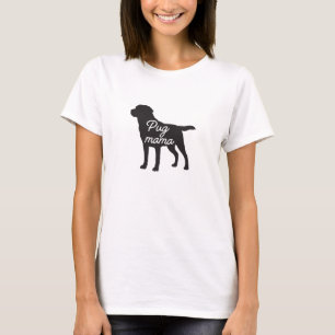 Camiseta Mamãe Pug, pug, mamãe, mamãe pug, mãe pug, pai pug