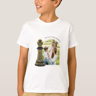 Camiseta MAMÃE Rainha da minha vida, Roteiro Dourado Xadrez