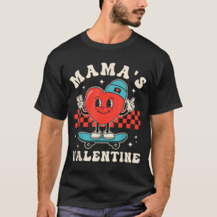 Camiseta Mamãe retrô é legal no dia dos namorados coração f