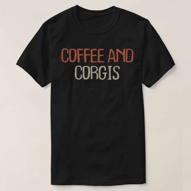 Camiseta Mamãe Retro Engraçado Café E Corgis (Frente do Design)