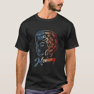 Camiseta Mamãe Retro Vintage, Nuvem de Palavras Inspiradora