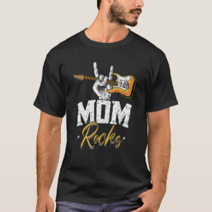 Camiseta Mamãe Rocks Rock E Roll Electronic Rock Guitar