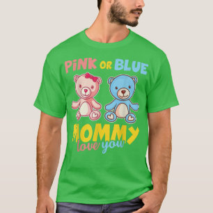 Camiseta Mamãe rosa ou azul ama sua divertida Revelação de 