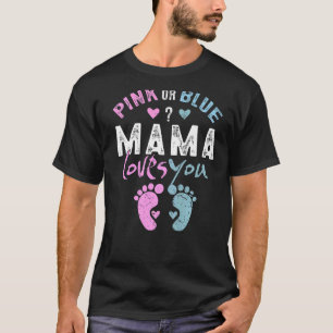 Camiseta Mamãe rosa ou azul ama você mamãe vovó para vovô