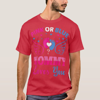 Camiseta Mamãe Rosa ou Azul ama Você Menino Gênero Reveal P