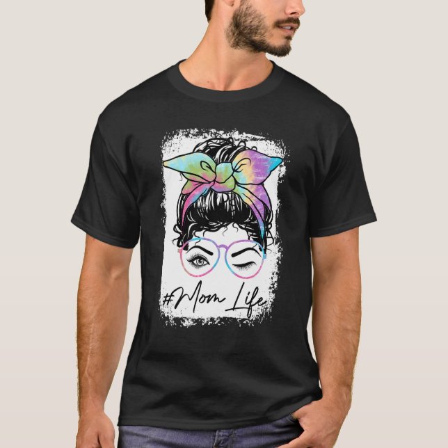Camiseta Mamãe Sangrada Vivo Tie Dye Sacuy Bun Hair Piscar  (Frente)