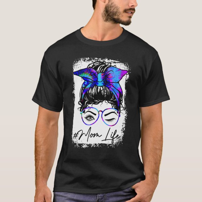 Camiseta Mamãe Sangrada Vivo Tie Dye Sacuy Bun Hair Piscar  (Frente)
