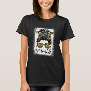 Camiseta Mamãe Sangrenta Mãe Vida Sunflower Mãe Vida Leopar