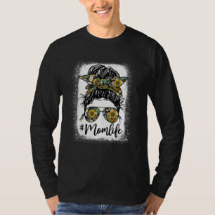 Camiseta Mamãe Sangrenta Mãe Vida Sunflower Mãe Vida Leopar