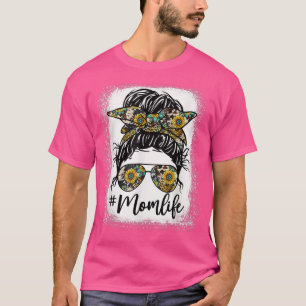 Camiseta Mamãe Sangrenta Mãe Vida Sunflower Mãe Vida Leopar