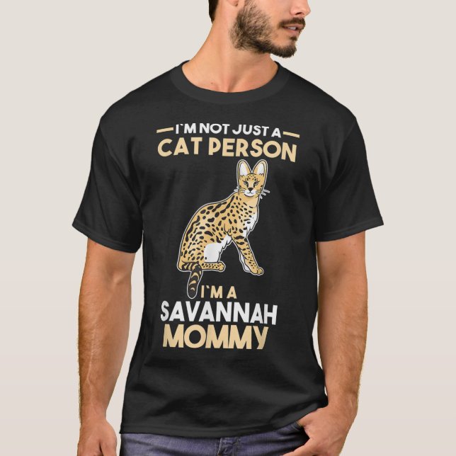 Camiseta Mamãe Savannah, dono do gato (Frente)