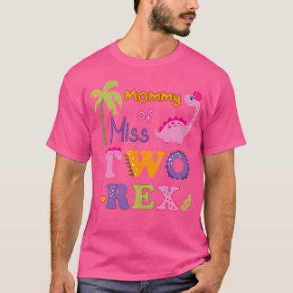 Camiseta Mamãe segundo aniversário Menina Festa de Dois Rex