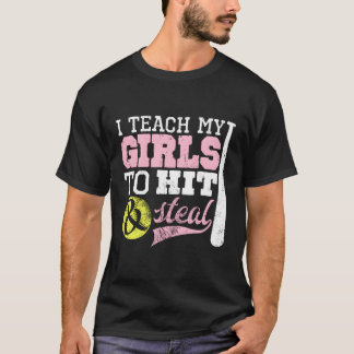 Camiseta Mamãe Softball Eu Ensino Minha Batida E Roubo