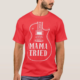 Camiseta Mamãe Tentou Musical Renegada Fora da Lei Guitarra